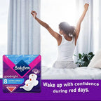 Bodyform Ultra Goodnight Winged Sanitary Pads for Women, Super Heavy Flow, Night Use, 48 Pads, 6 Packs of 8 Period Pads, Cour-V Ultra Night Series, Absorption