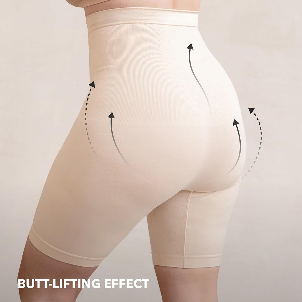 SHAPERMINT High Waisted Body Shaper Shorts Shapewear for Women Tummy Control Thigh Slimming Technology