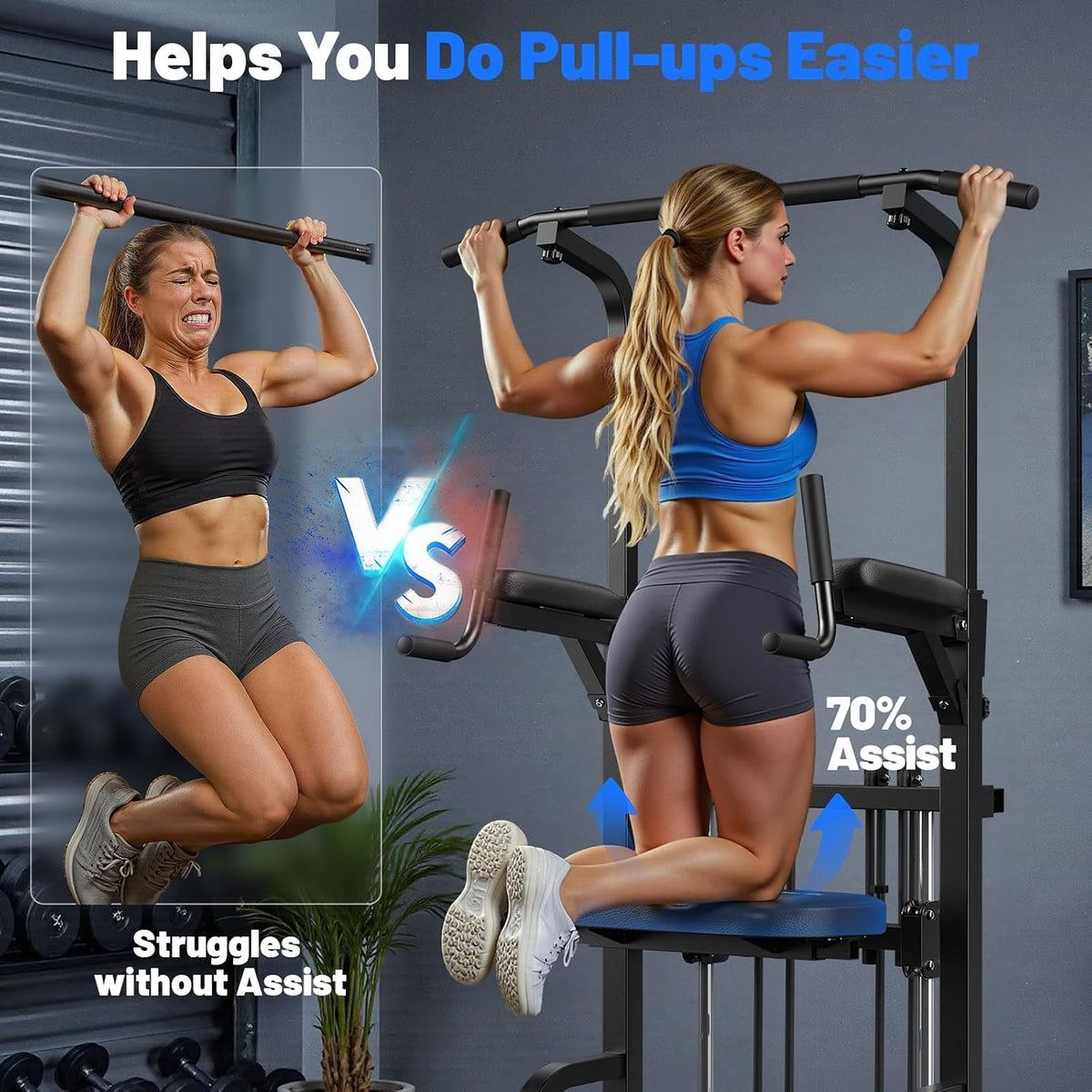 SPORTSROYALS Free Standing Pull Up Bar, Power Tower for Home Gym Training