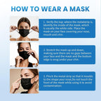 Disposable Face Mask, 100 PCS Black Masks, 3 Ply Protection Face Masks