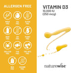 NatureWise Vitamin D3 10000IU Supplement, Immune Support, 90 Mini Softgels