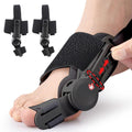 Bunion Corrector for Women & Men - Adjustable Nighttime Big Toe Straightener Bunions Splint with ABS Support for Hallux Valgus Relief Hammer Toe Brace Sleeping Home Use Left/Right Feet - 2PC Black