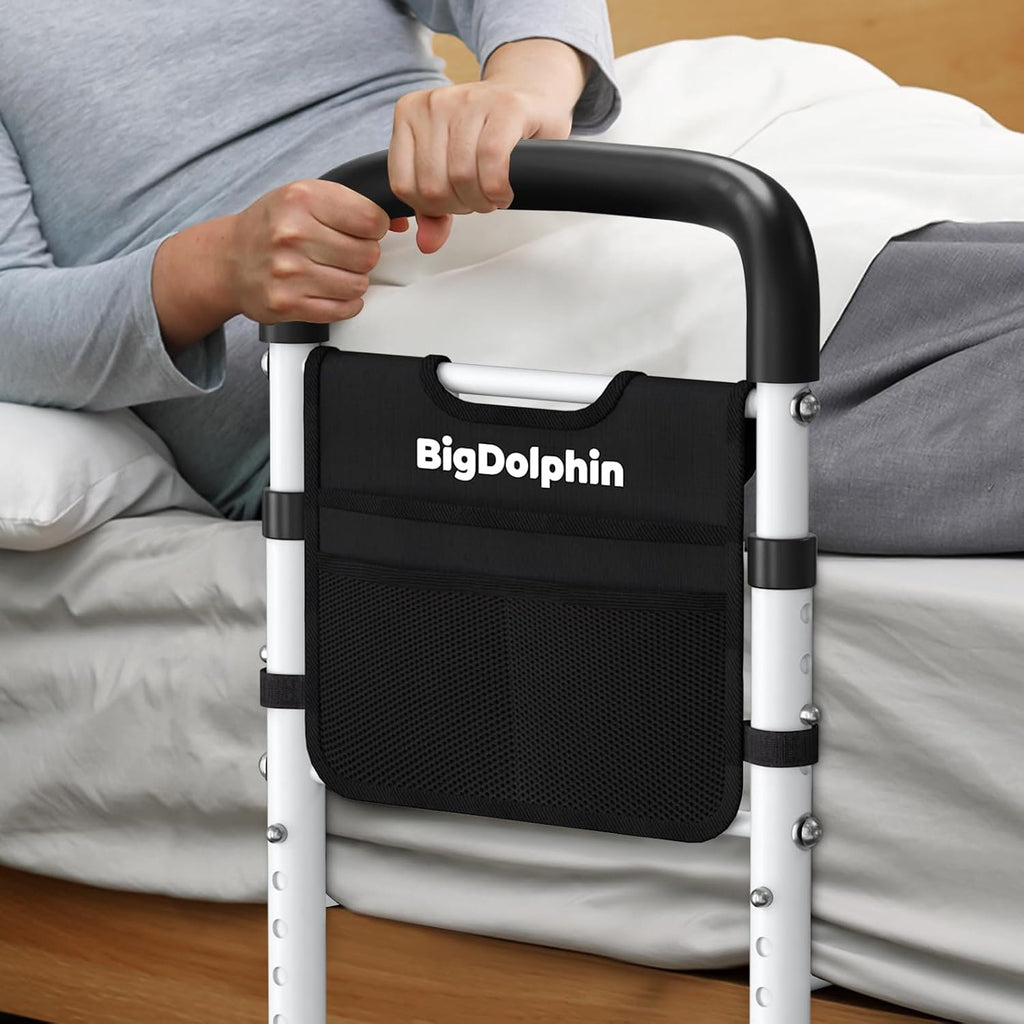 Bed Rails for Elderly Adults Safety, 350 LB Capacity, Model GS07 | ASTM Approved, Adjustable Bed Cane with Non-Slip Grip & Storage Bag, Tool-Free Bed Assist Rails for Seniors & Post Surgery