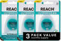 REACH® ULTRACLEAN ULTRABLAST, Cool Mint Dental Floss, Plaque Remover for Teeth, Shred Resistant, Waxed, Easy on Gums & Teeth, Fresh Breath, Oral Care, PFAS Free, for Adults & Kids, 3 PK, 25 YD