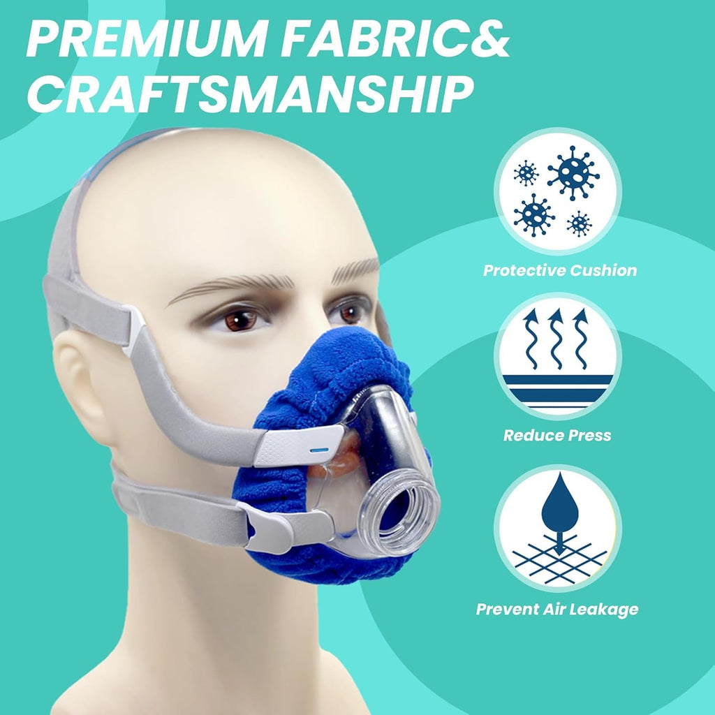 NATAKU 4-Pack Medium CPAP' Mask Liners Complitable for Resmed F20 Full Face Mask Cushions, Ultra-Soft Micro-Fleece Reduces Air Leaks & Pressure Marks, Reusable Mask Covers, Breathable for All-Night