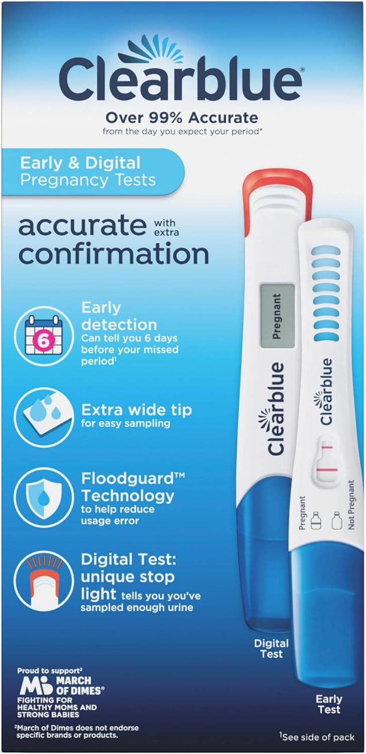 Clearblue Early Pregnancy Test Kit, At-Home Pregnancy Test Kit for Women, hCG Hormone Pregnancy Tests with Easy-to-Read Results, 10 Tests