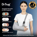 Dr Trust USA Tropical 4201 Arm Sling Pouch for Fracture, Shoulder & Forearm Support Adjustable Orthopedic Arm Immobilizer with Thumb Cradle for Fracture Recovery for Men & Women - Small