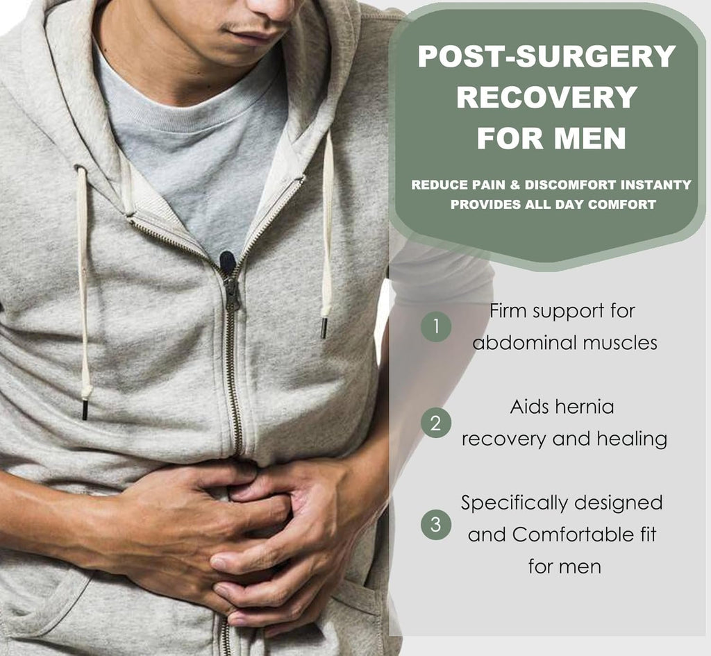 Abdominal Binder Post Surgery - Postpartum Belly Band Wrap | Post C Section Belly Binder Recovery Belt Stomach Compression Hernia Belt For Men Women After Pregnancy, Hysterectomy, L/XL
