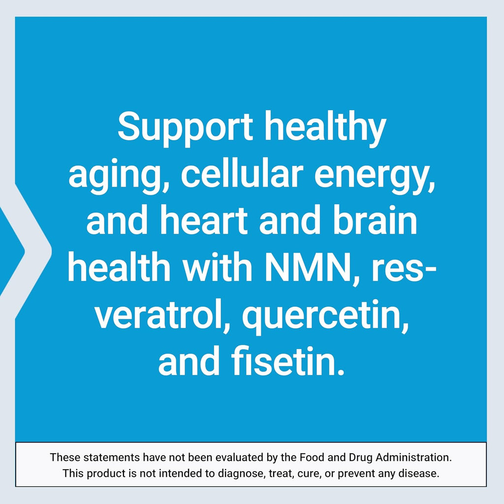 Life Extension NMN with Resveratrol Elite. Nicotinamide Mononucleotide, Trans-Resveratrol, Quercetin & Fisetin. NAD Precursor for Cellular Energy & Healthy Aging. Gluten Free, Non-GMO, 90 Veg Caps
