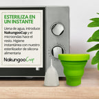 Nakungoo Menstrual Cup Soft 100% Certified Medical Silicone, Hypoallergenic, Reusable, Eco-Friendly for Abundant Flow | Starter Kit 2 Sizes (S and L) with Sterilizer Cup, Bag and Brush