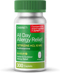 Cabinet: Cetirizine Hcl 10mg Allergy Relief Tablets | Non-Drowsy Antihistamine for 24-Hour Indoor & Outdoor (Aluminum - 300 Count)