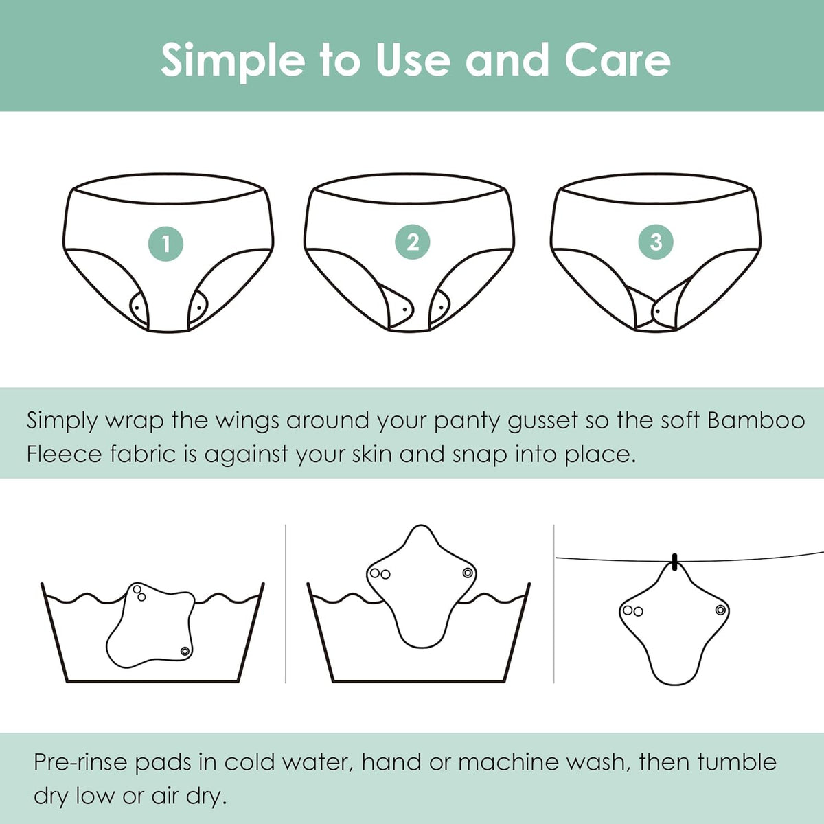 6 PCs Reusable Menstrual Pads, Ultra Absorbent Cotton Cloth Pads for Light / Heavy Flow, Cotton Sanitary Pads for Teens, Women, Nonslip Panty Liners + 1 pc Wet Bag (Mustard Yellow, Grey, Beige, XS)