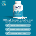 AZO D Mannose Supplement for Women & Men, Clinical Strength, 120 Capsules | D-mannose Pills For Urinary Tract Health, Cleanse Flush & Protect*, Daily Support, 2000mg Clinically Studied Amount