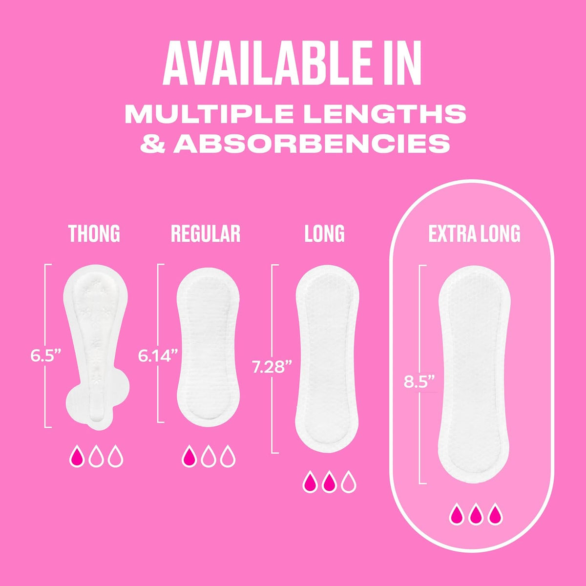 Carefree Panty Liners, Extra Long Liners, Unwrapped, Unscented, 100ct