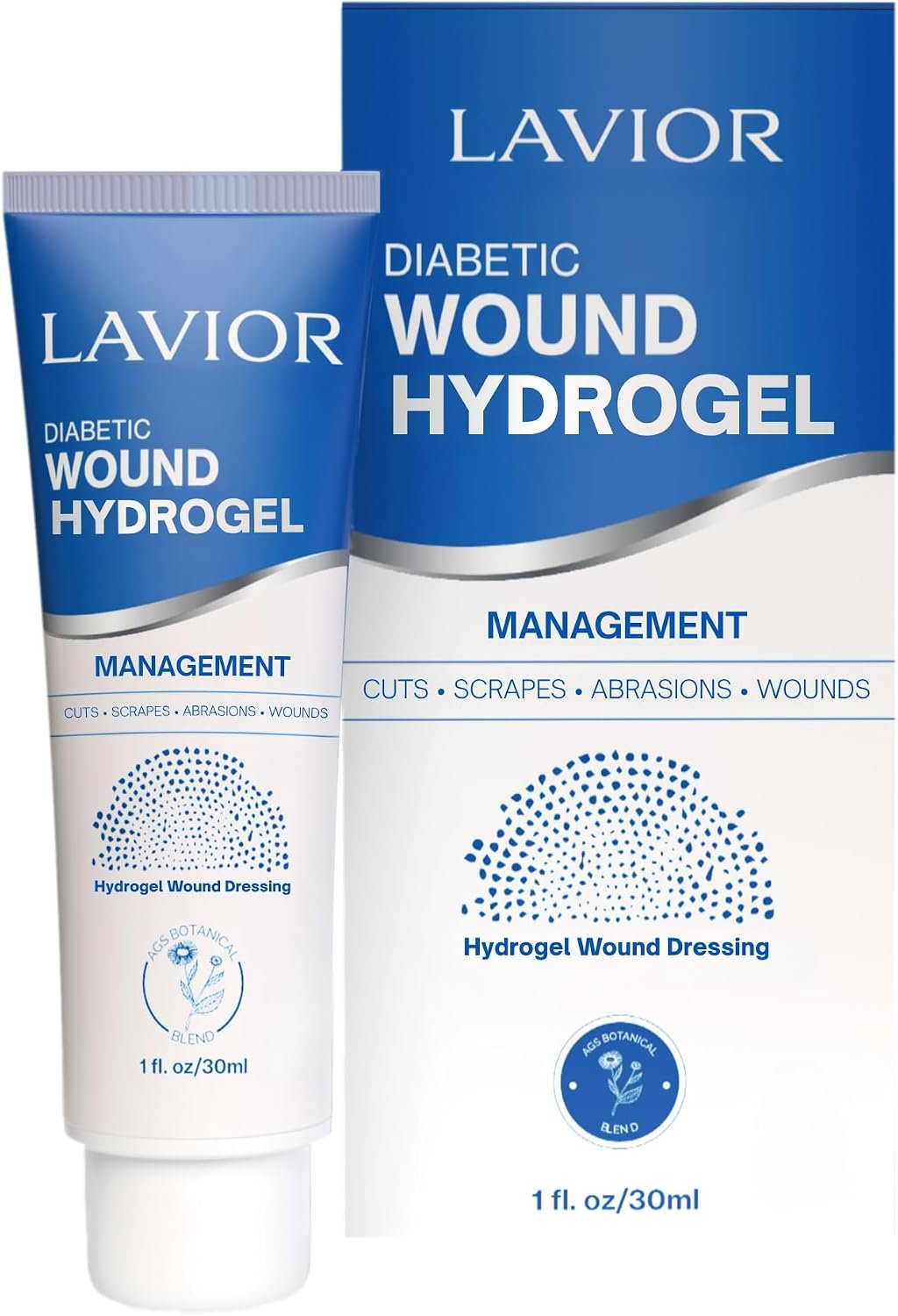 LAVIOR Diabetic Wound Hydrogel 1 oz – Hydrogel Dressing for Wounds, Cuts, Scrapes, CGM Sites & Minor Skin Injuries – Botanical Formula – Vegan – Made in USA