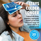Gel Ice Pack - Hot & Cold Compress, Reusable Injury Ice Pack for Knee, Shoulder, Back, Neck, Hip, Ankle, Wrist, Foot Pain Relief & Injury Recovery Soft Gel for Muscle Strain (Blue, Reg)