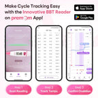 easy@Home Digital Basal Body Thermometer for Adults - Ovulation BBT | Precise 1/100th Degree Tracking. Flexible Waterproof Tip & Memory Recall. Auto Scan with Premom App