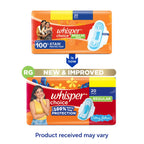 Whisper Choice Regular, 20 Pads for light to medium flow, Gives Up to 100% worry-free protection, with Cottony Softness