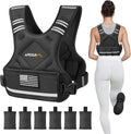 APEXUP Adjustable Weighted Vest, 4-10lb/12-18lb/20-32lb Vest with 6 Ironsand Weights and Large Pocket, Weight Vest for Men Women Strength Training, Running, Walking