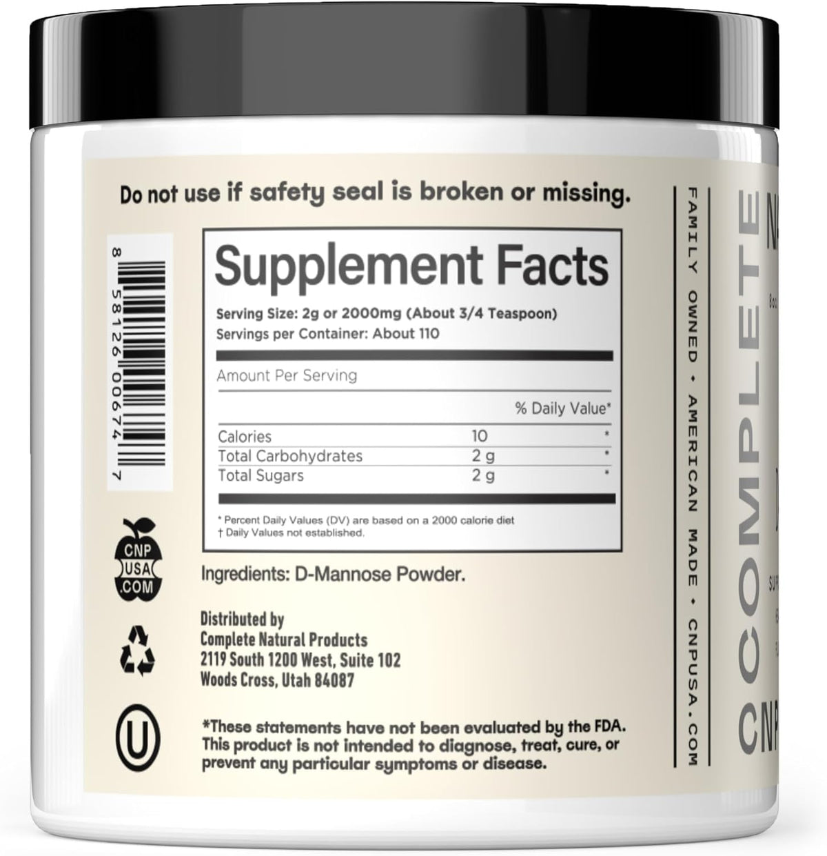 D Mannose Powder Supplement 8oz - Powder D Mannose for Urinary Tract & Bladder Health Support, Bulk Easy Mix Formula, 115 Servings, No Fillers, Non GMO & Gluten Free Support, Kosher Certified Made USA