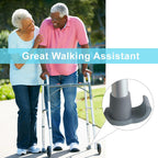 Dotday 4 Pack Walker Skis Glides, Universal Walker Accessories for Seniors | Walker Glides for Folding Walker, Durable Easy-Glide Mobility Aid, Walker Feet Replacement, Universal 1-1/8 inch, Gray