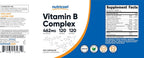 Nutricost High Potency Vitamin B Complex 462mg, 120 Capsules | Energy Complex with Vitamin C