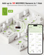 WiFi Freezer Thermometer Alarm with Digital Monitor Hub, App and Email Alerts, 2-Year Data Export, No Subscription Fee, 2 Remote Temperature Sensors for Home Refrigerator, Fridge, Freezer