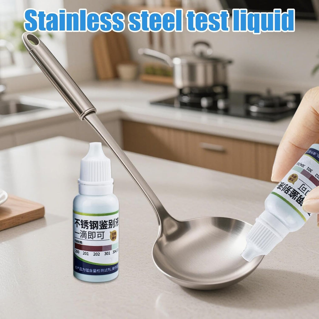 Stainless Steel Test Solution, Test Liquid for Stainless Steel | 15ml Analysis Solution for Tableware - Rapid Test Reagent for Stainless Steel Tableware, Agent