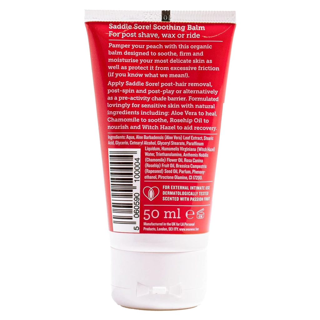 WOOWOO Saddle Sore! Soothing Balm - Vegan Anti-Chafing & Post-Shave Balm with Rosehip Oil & Aloe Vera for Sensitive & Intimate Skin Care | 50 ml