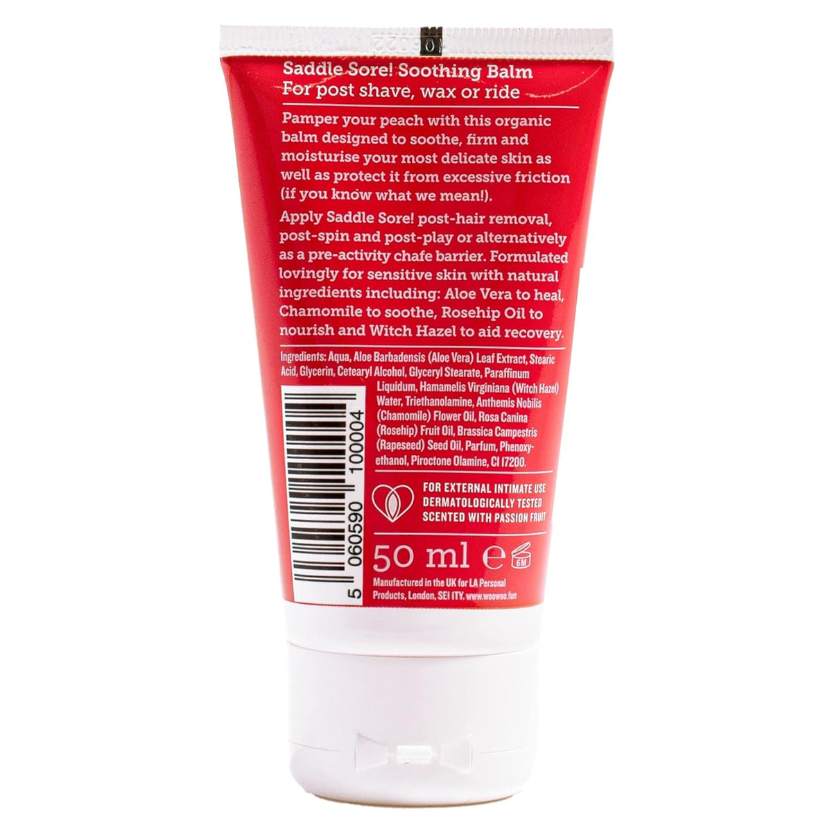 WOOWOO Saddle Sore! Soothing Balm - Vegan Anti-Chafing & Post-Shave Balm with Rosehip Oil & Aloe Vera for Sensitive & Intimate Skin Care | 50 ml