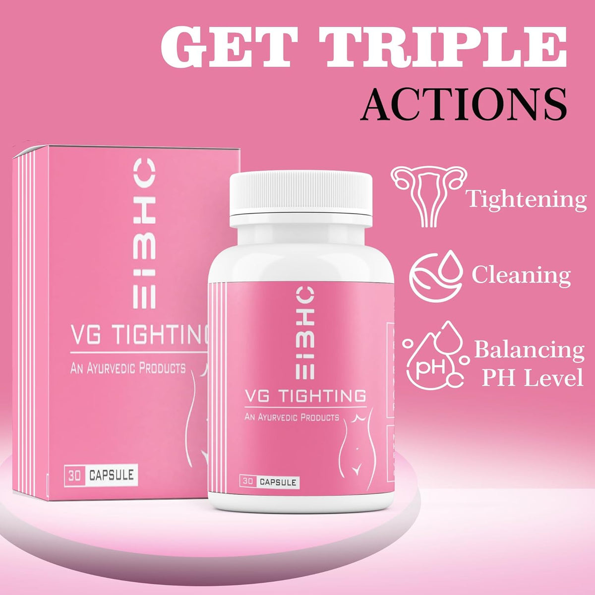 VG Tightening Capsules for Women | Ayurvedic Herbal Formula | Intimate Wellness Support | 30 Capsules | Natural Ingredients | Daily Care Supplement for Feminine Health