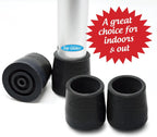 Steel-Reinforced Walker, Commode, and Bath Bench Replacement Rubber Tips, Black, 1 1/8" (Pack of 4) …