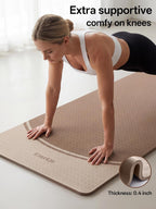 EaseUp 10mm Thick Yoga Mat, 73"×31.5" Extra Wide, Non-Slip with Strap | Extra thick 0.4inch yoga mats for Yoga,Exercise,Pilates and Fitness, for Women Men Home Workout