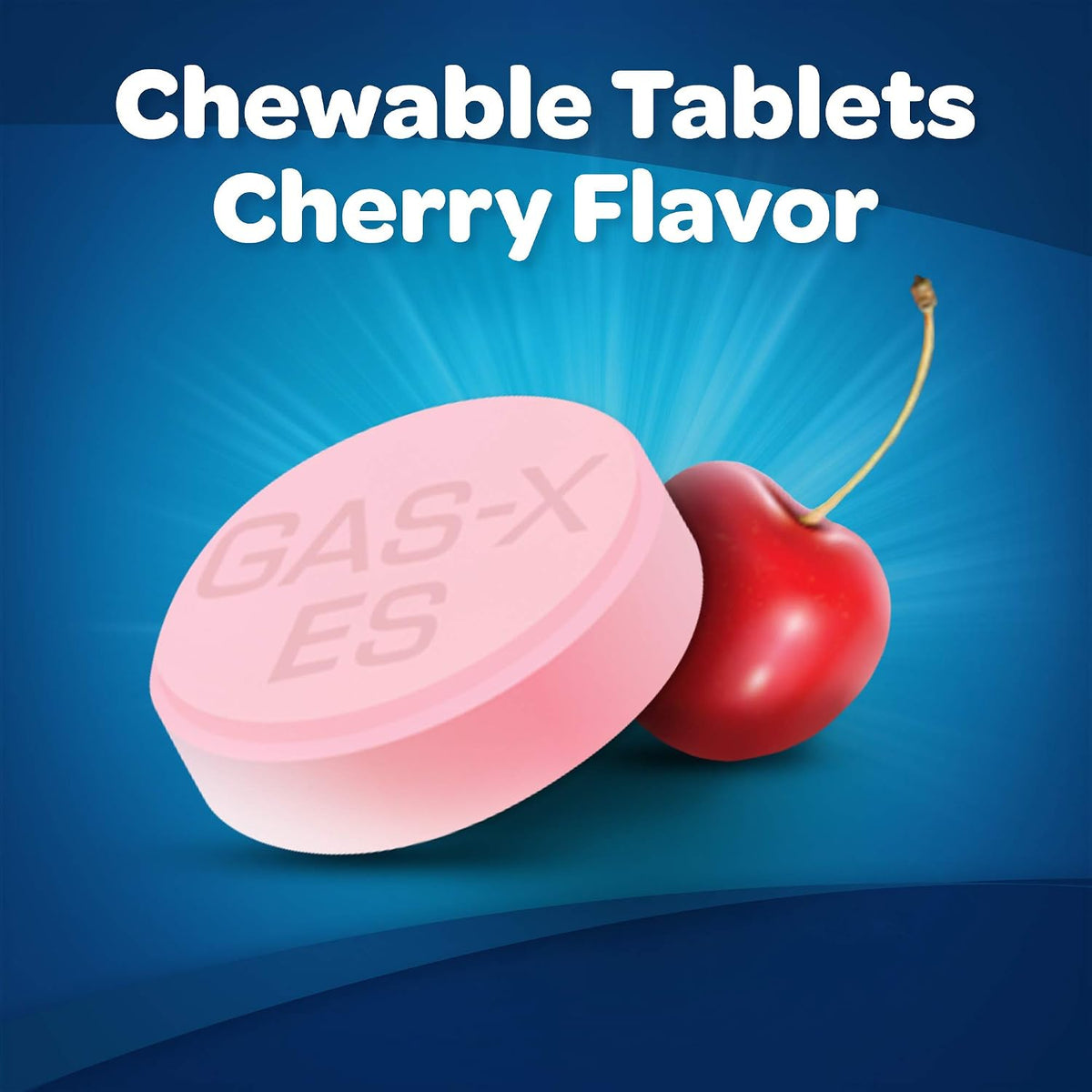 Gas-X Extra Strength Chewable Tablets, Gas Relief, Cherry, 72 Count | Simethicone 125mg Extra Strength Chewable Tablets, Fast Gas and Bloating Relief, GLP-1 Support