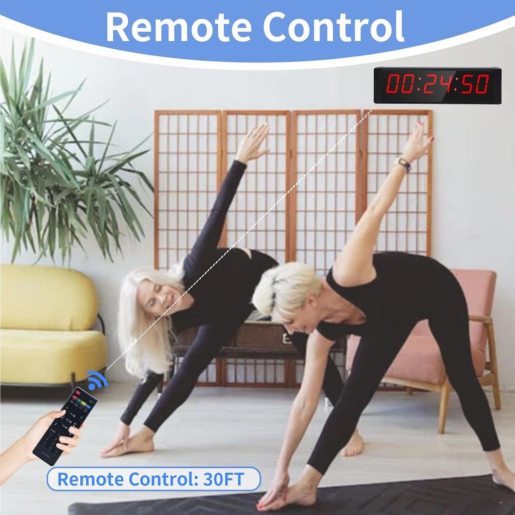 Large Stopwatch with Start/Stop Button, LED Digital Timer with Remote, Countdown Clock with Buzzer, Gym Clock for Home Gym, Interval Timer for Workout