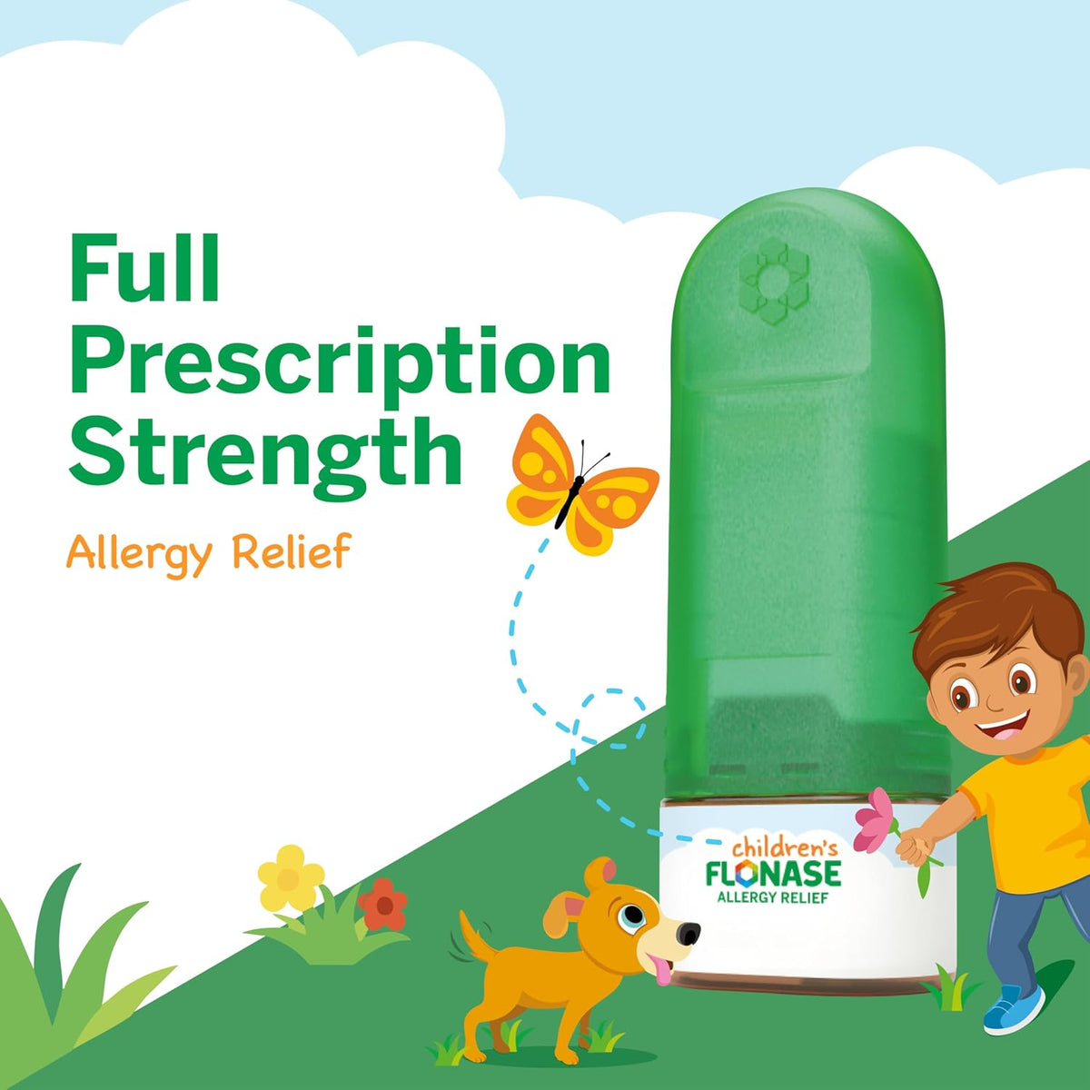 Flonase Children’s Allergy Relief Nasal Spray, 72 Sprays | Fluticasone Propionate Nasal Spray, Multi-Symptom Relief, 24-Hour Non-Drowsy Allergy Relief, Full Prescription Strength