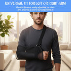 Arm Sling, Shoulder Support Brace for Injured Arm, Adjustable Black Arm Sling for Post-Surgery Recovery, Daily Activities