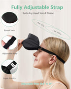 BeeVines 100% Mulberry Silk Sleep Mask, Blackout Eye Masks(Black & Black) | Natural Pure Silk Eye Shade, Real Silk Eye Cover for Sleeping, with Adjustable Strap, Reduces Puffy Eyes, Traveling Gifts