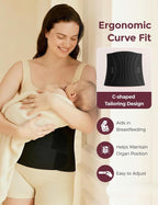 Momcozy Ergowrap Postpartum Belly Band, 3D Lifting & Ergonomic Back Support | C-section abdominal binder with gentle lift, breathable comfort and a discreet fit under clothing for postpartum support
