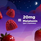 Vitamatic Melatonin 20 mg Gummies, Vegan, Strawberry, 60 Count
