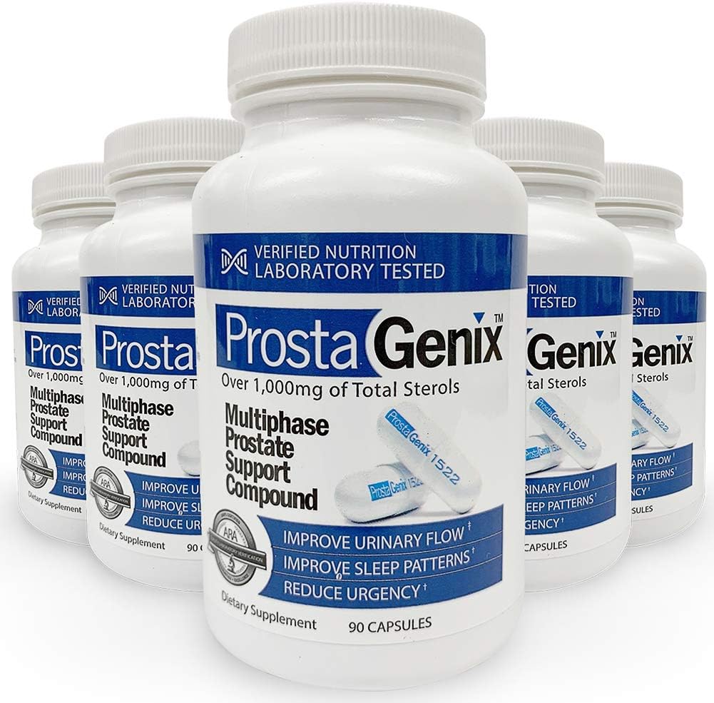 ProstaGenix Multiphase Prostate Supplement -5 Bottles - Over 1 Million Sold - End Nighttime Bathroom Trips, Urgency, Frequent Urination.