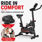 Exercise Bike with Monitor, Stationary Bikes for Home Gym Cardio, Adjustable Resistance, Indoor Cycling Bike, Comfortable Seat, 350 LBS Capacity