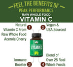 Peak Performance Raw Whole Food Vitamin C Capsules from Acerola Cherry