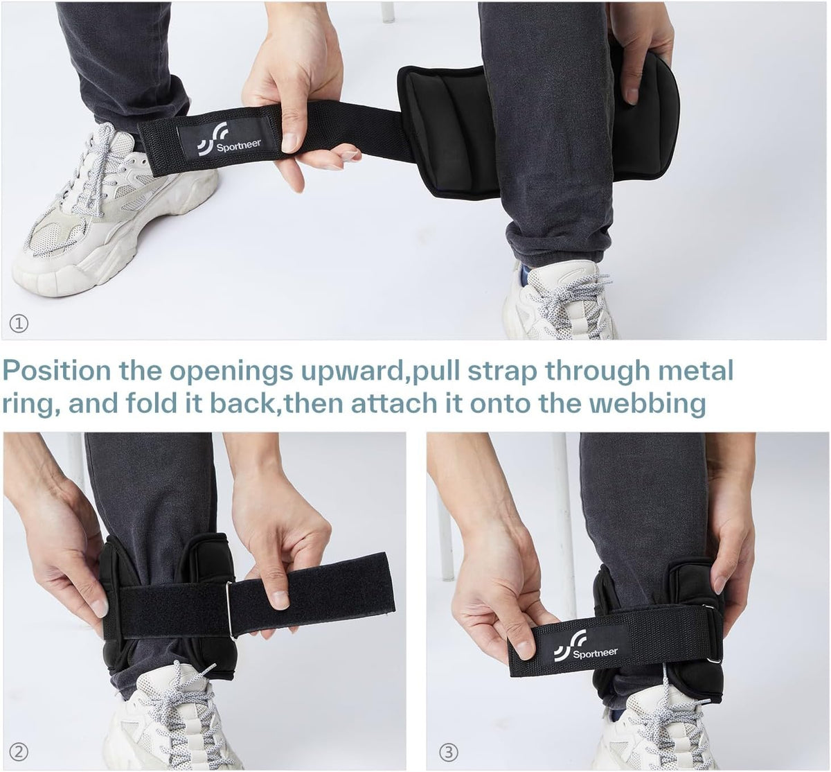 Sportneer Adjustable Ankle Weights, 2-10 lb per Pair, Removable Weights | Soft neoprene for women and men. Adjusts from 1-5 lb each for walking, running, Pilates, home workouts, physical therapy.
