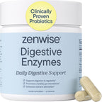 Zenwise Health Digestive Enzymes, Probiotics, for Gut Health Bloat - 48 CT | Multi Enzymes, Probiotics, Bromelain, Papaya, DE111 Probiotics Prebiotics, Gas and Bloating Relief, Vegetarian