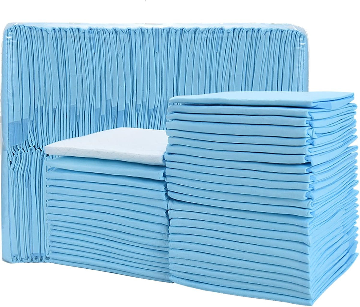 Timoo 100 PCS Disposable Changing Pad Leak-Proof Underpad Bed Table Protector Mat, Soft Non-Woven Fabric, 17 Inches x 13 Inches