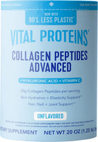 Vital Proteins Collagen Peptides Powder Advanced, Unflavored, 20oz | Hyaluronic Acid & Vitamin C, Supports Hair Skin & Nails, Collagen Peptides, 27 Servings