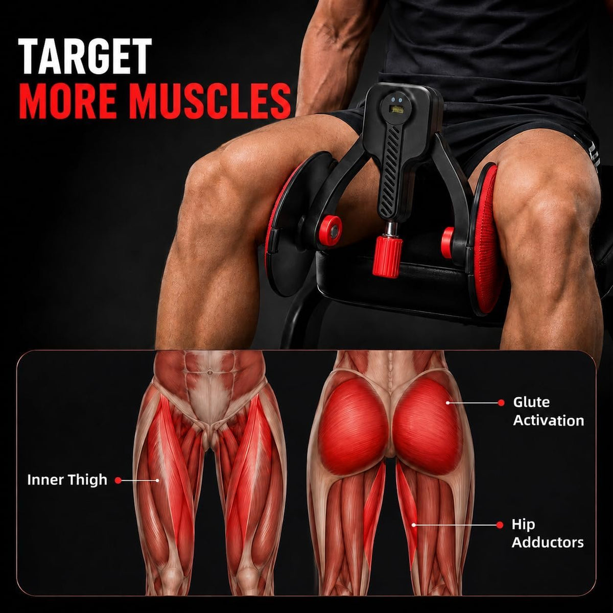 Thigh Trainer Kegel Exercise Adjustable Resistance 0-110 lbs Kegel Exerciser Pelvic Floor Muscle , Pelvic Floor Exercise Devices Trainer with Leg Straps,Inner Thigh Exerciser for Women Men