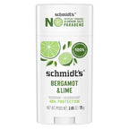 Schmidt's Aluminum-Free Vegan Deodorant Bergamot & Lime for Women and Men, with 24 Hour Odor Protection, Natural Ingredients, Cruelty-Free, 2.65 oz