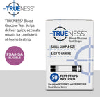 TRUENESS Blood Glucose Test Strips, 50 Count | Blood Glucose Test Strips Compatible with TRUENESS Family of Self Monitoring Blood Glucose Meters, Fast 5 Second Results